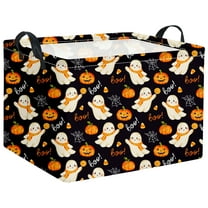 Haomeiliy Rectangular Halloween Basket for Boys and Girls Kids Trick or Treat Pumpkin Basket for Halloween Parties Cute Storage Bin Organizer Box Room Decor(Black Halloween)