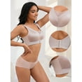 thumbnail image 3 of Unique Bargains Women's Wirefree U Back V-Neck Mesh Minimizers Bras M Light Brown, 3 of 6