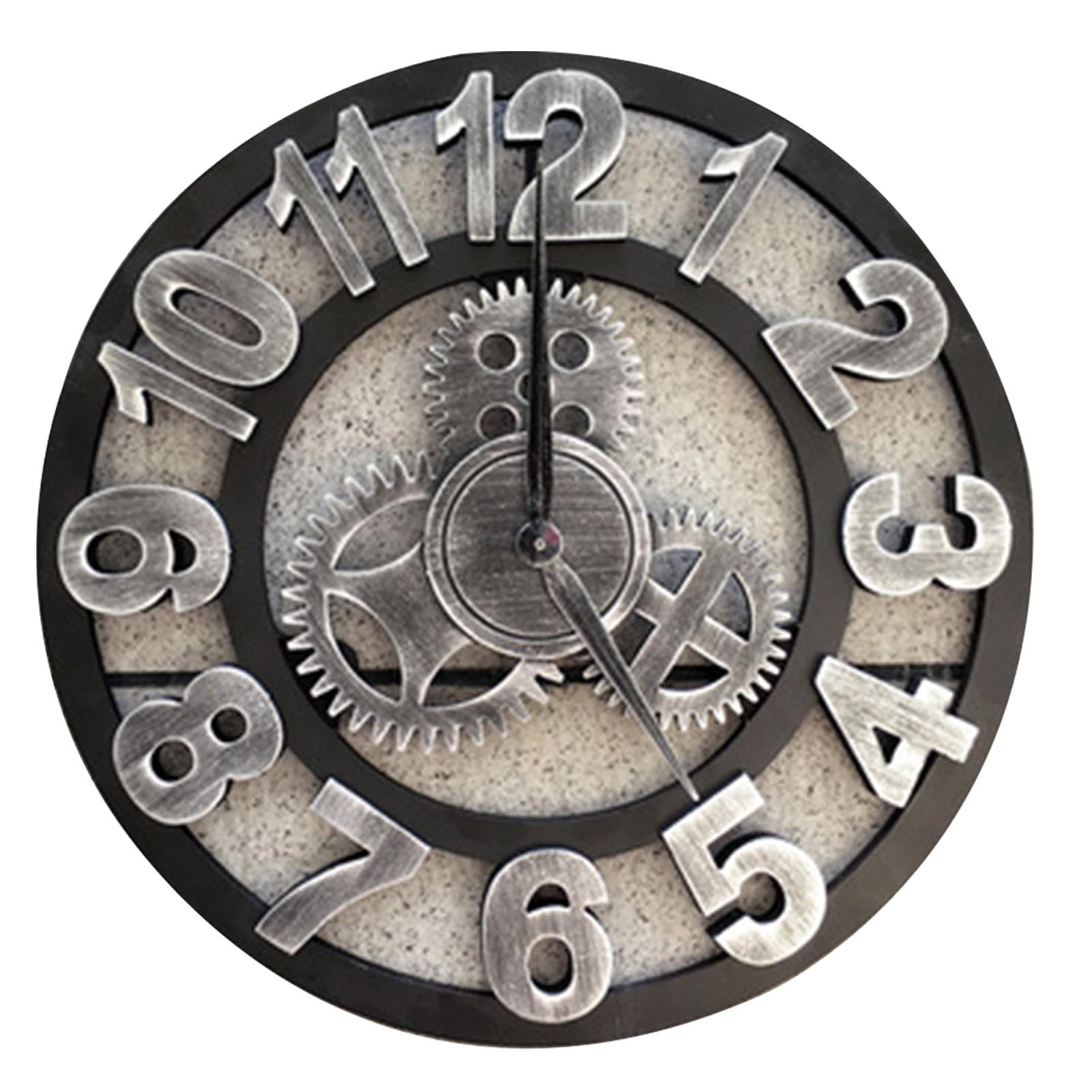 EXCEART DIY 3D Frameless Wall Clock Vintage Decor Sublimation Wall Clock  Vintage Wall Clock Wood Wall Clock Retro Clock Simple Gear Clock Retro  Decor