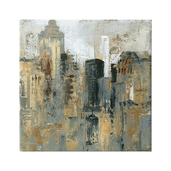Stupell Industries Abstract Cityscape Urban Buildings Modern Architecture Painting Gallery Wrapped Canvas Print Wall Art, Design by Carol Robinson
