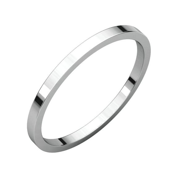 14k White Gold 1.5mm Flat Band Ring - 1.3 Grams - Size 5.5