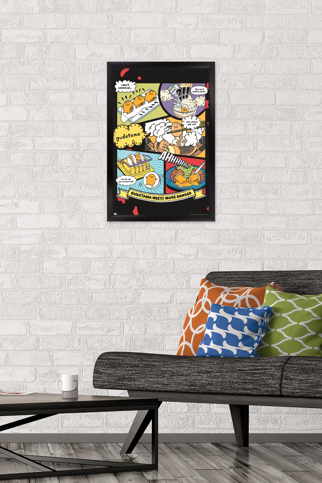 Gudetama - More Danger Wall Poster, 14.725" x 22.375", Framed