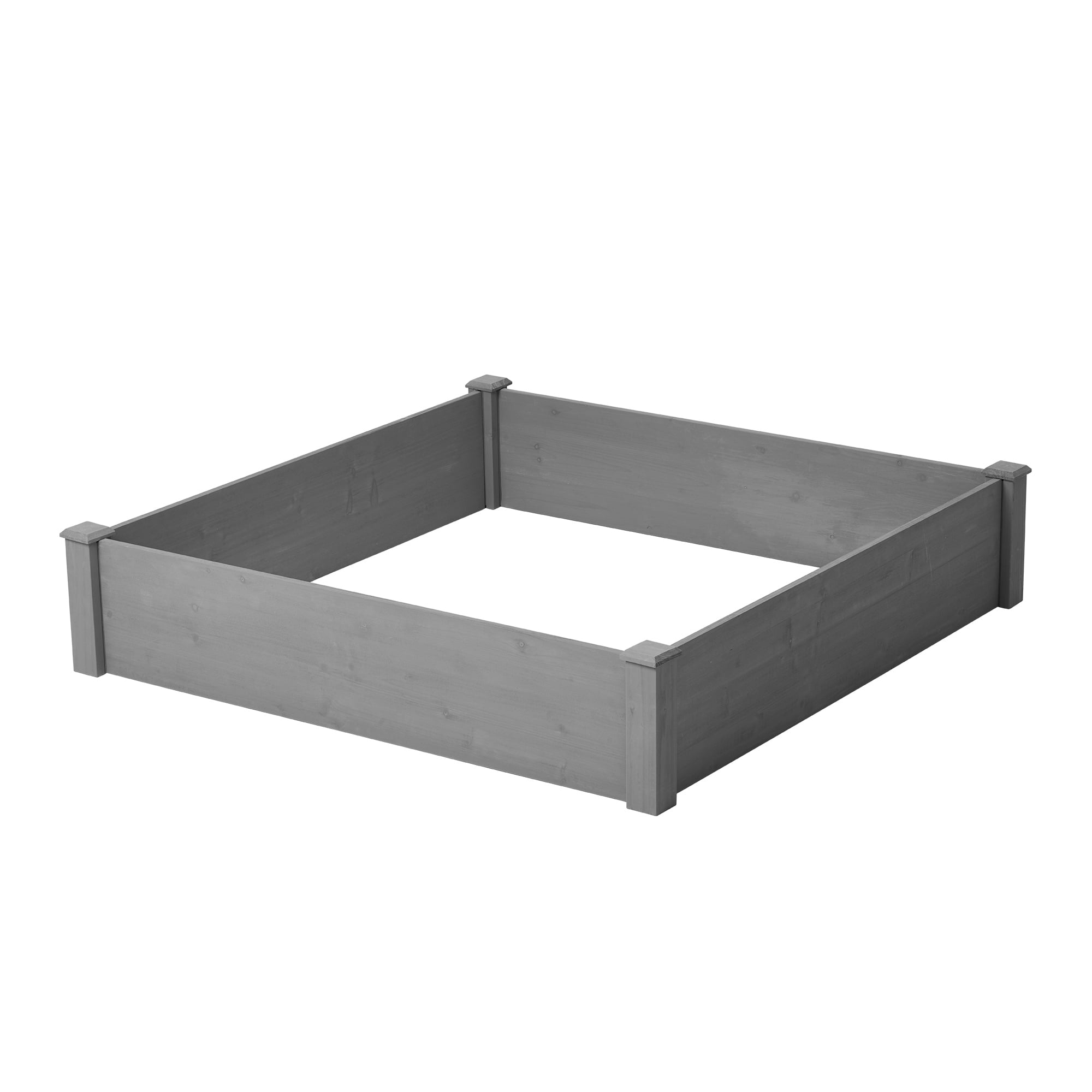 Raised Garden Bed, Outdoor Wood Planter Box Over Floor, Tool-Free Assembly 48x48x10"