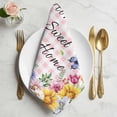 thumbnail image 2 of Spring Wildflowers Cloth Napkins, Watercolor Floral Butterflies Pink Plaid Washable and Reusable Dinner Napkins Set of 4, Table Napkin for Kitchen Party Birthday Wedding Hotel Housewarming 20"x20", 2 of 9