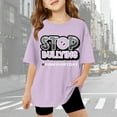 thumbnail image 2 of Teen Girls T Shirts Light Purple Printed Girls Short Sleeve Tops Trendy Toddler Summer Outfit Birthday Gifts for 150 Girls, 2 of 8