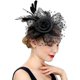 thumbnail image 1 of Sombrero tocado para mujer, diadema para fiesta de té, Kentucky Derby, boda, flor, cóctel, plumas de malla kaili Sencillez, 1 of 5