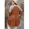 thumbnail image 3 of FOLUNSI Gold-Bliss Ruffle Mini Dress: Plus Size Elegance, 3 of 8