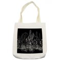thumbnail image 1 of Landscape Tote Bag, Wild Cacti Forest with Flowers on Background with Desert Hill, Cloth Linen Reusable Bag for Shopping Books Beach and More, 16.5" X 14", Cream, by Ambesonne, 1 of 2
