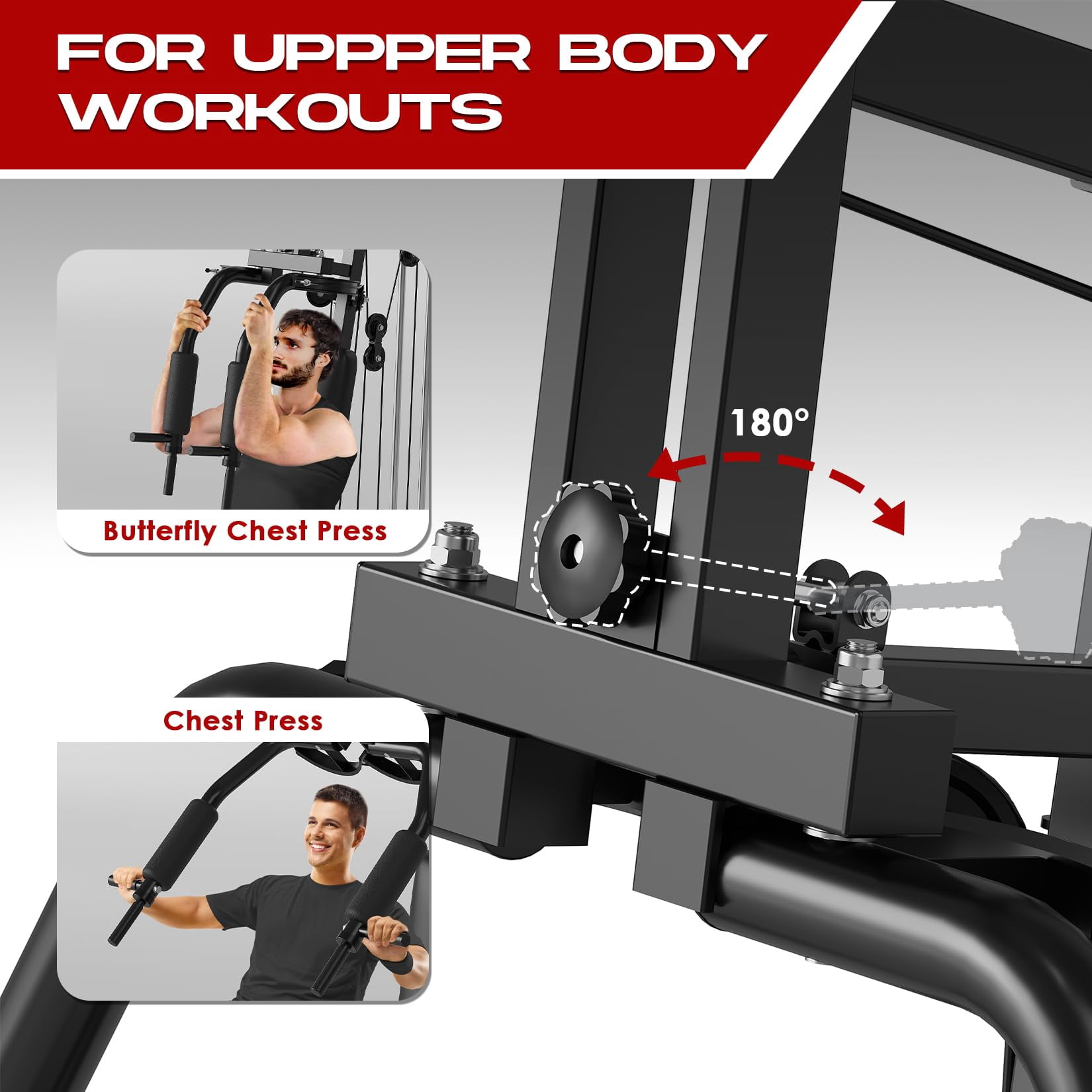 Home Gym Station, Multifunctional Home Gym Machine with 100LBS Weight Stack, All in One Workout Machine for Full Body Strength Training, LAT Pull Down, Chest Press, Leg Extension
