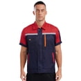thumbnail image 1 of Sxiwei Men's Work Coat Jacket Reflective Multiple Pockets Workwear Workshop for Machine Workers Red&Navy Blue 170/L, 1 of 7