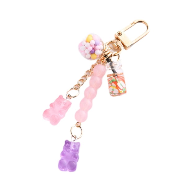 Lindo llavero de oso, regalo, llavero colgante, adorno creativo para llaves de coche. Púrpura rosa