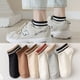 thumbnail image 1 of Calcetines para mujer, de rayas, sencillos, de otoño, finos, de algodón, transpirables, de combinación completa, 1 of 5