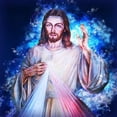 thumbnail image 1 of Kit de pintura de diamante 5D Jesús, Padre celestial y religioso, bordado de cristal, punto de cruz, obra de arte decorativa de diamante redondo, 14x14 pulgadas, 1 of 5