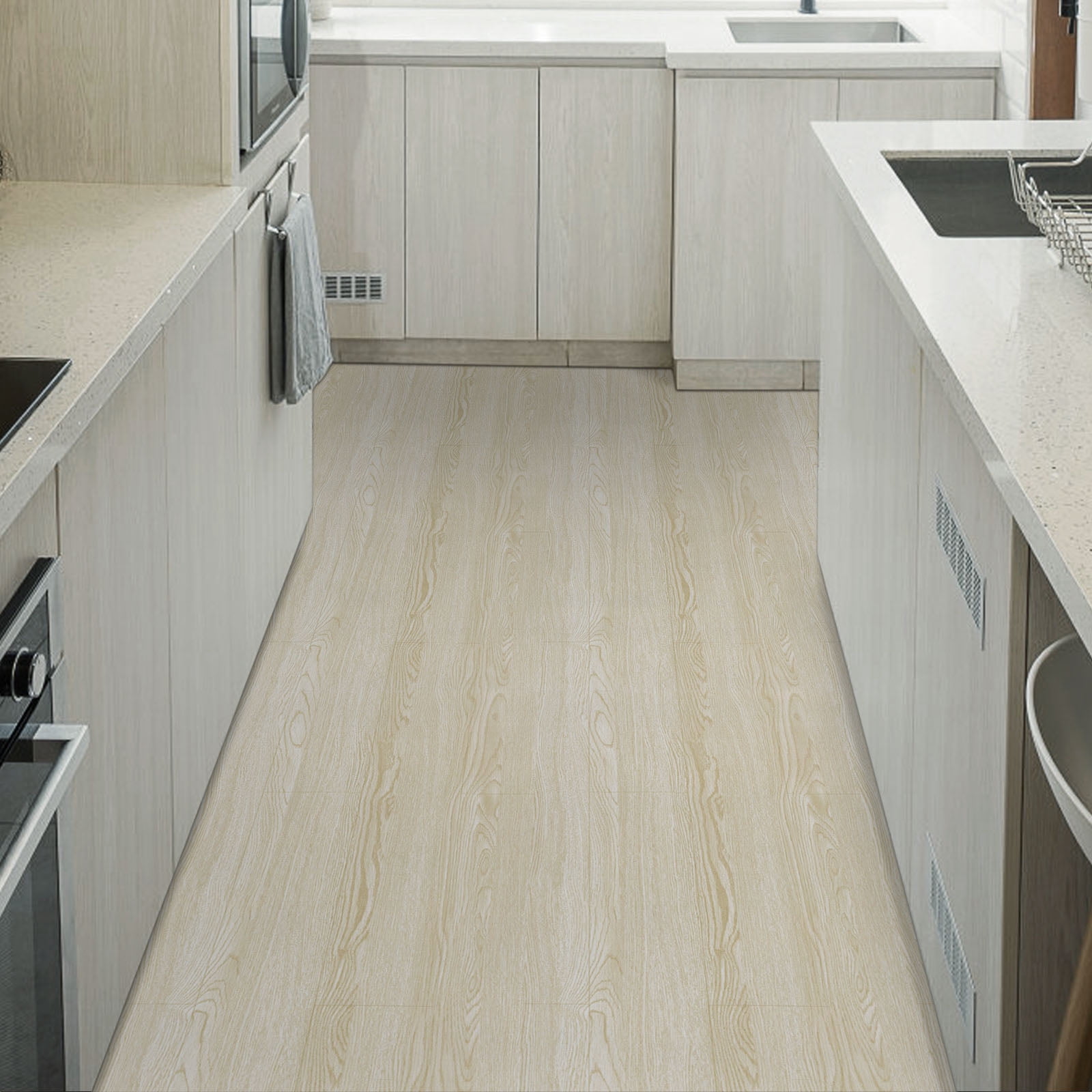 UMIGGEE Peel and Stick Vinyl Flooring Roll 15.7-in x 118-in/12.8 Sq.Ft Thicken Self-Adhesive Vinyl Wood Floor Tile Wear-Resistant Easy DIY Install Home Decor