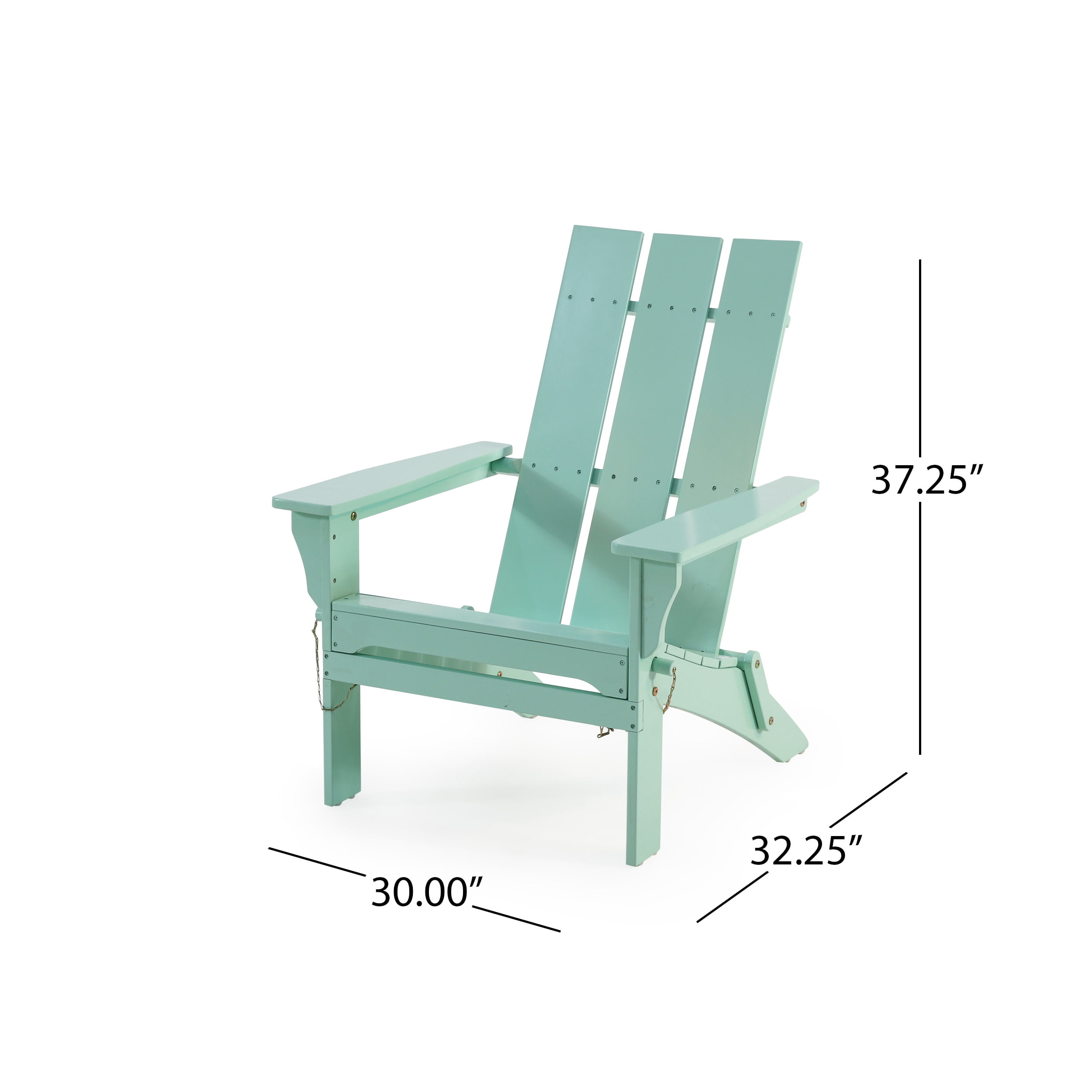 Eliphaz Acacia Wood Outdoor Foldable Adirondack Chairs, Set of 2, Light Mint