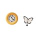 thumbnail image 5 of Reloj de pared moderno, silencioso, redondo, decorativo, de madera y acrílico, con mecanismo de barrido y una singular imagen de mariposa y flor. Idea, 5 of 8