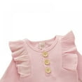thumbnail image 4 of Newborn Infant Baby Girl Ruffle Solid Jumpsuit Romper Bobysuit Outfit Clothes "Fit 2-18 Months, 4 of 7