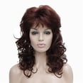 thumbnail image 1 of Aimole Peluca larga y rizada natural para mujer, pelo sintético, pelucas completas (33A-Dark Auburn), 1 of 4
