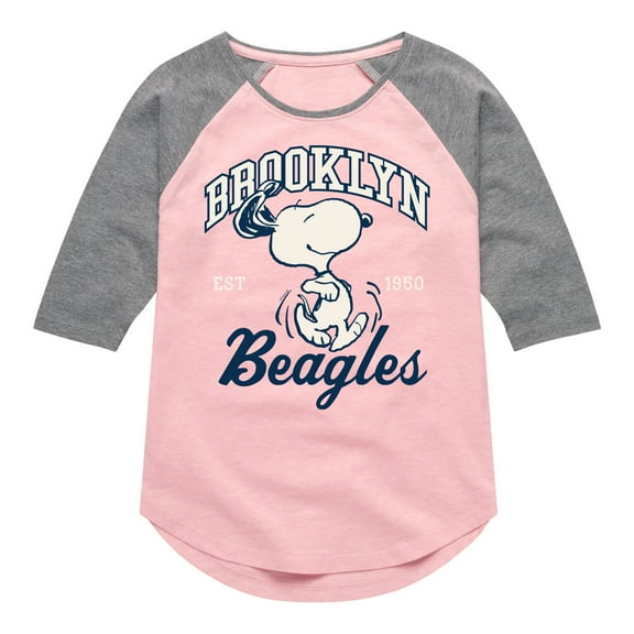 Peanuts - Brooklyn Beagles - Toddler & Youth Girls Raglan Graphic T-Shirt