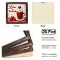 thumbnail image 4 of 2D Flat, 1Pc Wood Frame Sign Love-filled, Red Heart Coffee Cup, Vintage Hand-drawn Style Wall Art Paintings Ideal Gift For Valentine's Day, For Wife, Husband, Beloved, and Family Living Room Bed, 4 of 9