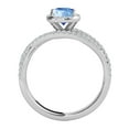 thumbnail image 4 of Aonejewelry 0.90 Ct. Ttw Diamond and Cushion Shaped Blue Topaz Ring in 10K White Gold, 4 of 4
