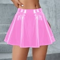 thumbnail image 2 of Landzoo Ladies Glossy Pleated Short Skirt Large Size Performance Skirt Skirt Comfortable Casual Women's Skirt, 2 of 6
