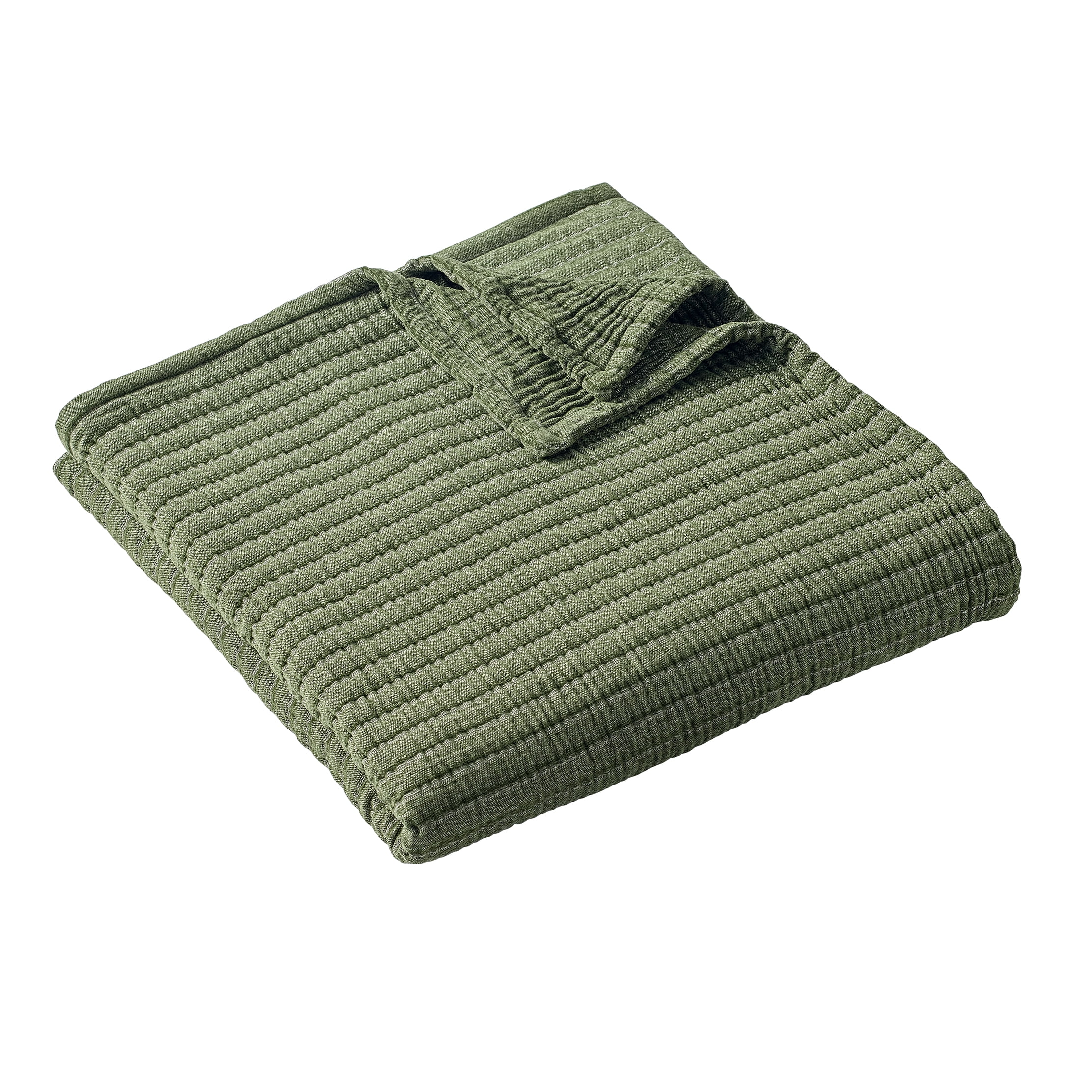 Better Homes & Gardens Cypress Green Chenille Gauze Bed Blanket, Full/Queen Size, 90 x 92 in