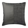 thumbnail image 1 of Funda de cojín para silla, gris, de piel sintética con tejido de cesta, 35 x 35 cm (14 x 14 pulgadas), de seda, decorativa, color gris y medio., 1 of 5