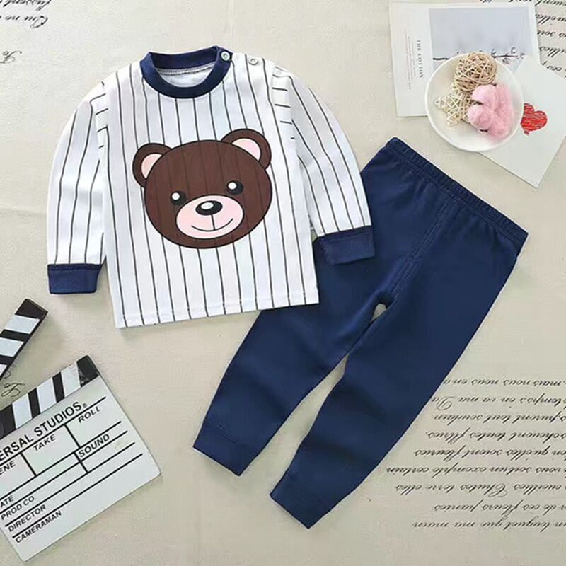 Enfants Filles Garcons Pyjamas Ensembles Vetements De Nuit Pour Enfants Garcon Pyjama Bebe Vetements Ensemble Toddler Pijamas Cartoon Imprimer Tshirt Pantalon 2PCS Set Walmart