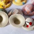 thumbnail image 4 of Zhaomeidaxi 20Pcs Mini Doll Straw Hats for Crafts Decorations, Hat Cartoon Floral Pattern Scene Model DIY Miniature Decoration, 4 of 9