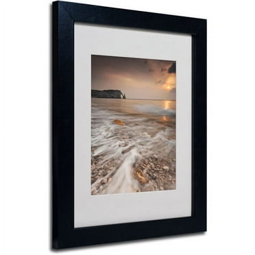 Trademark Fine Art 14" x 11" Acrylic Etretat Black Frame (RV0008-B1114MF)