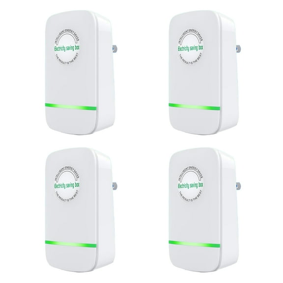 Hinzonek 4 Pack Power Saver, Energy Saver, Household Power Saver, Electricity Saving Box Household Office Market Device Electric Smart US Plug 90V-250V 28KW White