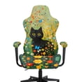 thumbnail image 3 of Whosucclay Cat Butterfly Flower Print Office Computer Game Chair Slipcovers Machine Washable Non-Slip Computer Chair Seat Slipcovers with Armrest Covers Gamer Chairs Protector, 3 of 8