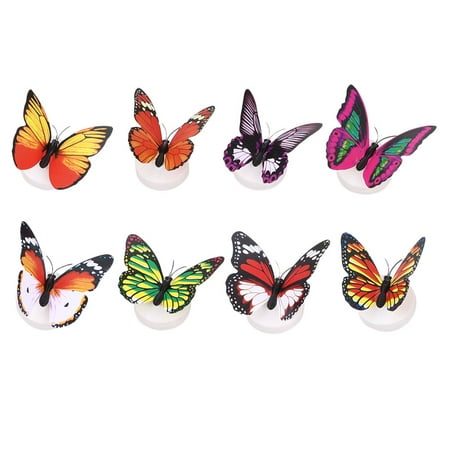 

8pcs Luminous Butterflies Lights Colorful Butterflies Wall Stickers for Room