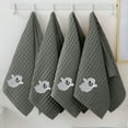 thumbnail image 4 of Set de toallas de algodón bordadas para Halloween | 3 Pack de toallas de baño blandas absorbentes | Negro Amarillo Gris Blanco | 2,62 PIES | 80x35cm | Toallas de spa decorativas para el hogar Comfort, 4 of 6