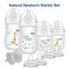 Wee Baby Natural Newborn Baby Bottle Feeding Starter Gift Set, Breast-Like Nipple for Natural Latch, Anti-Colic Features, BPA Free, Unisex, 9-Count