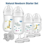 Wee Baby Natural Newborn Baby Bottle Feeding Starter Gift Set, Breast-Like Nipple for Natural Latch, Anti-Colic Features, BPA Free, Unisex, 9-Count