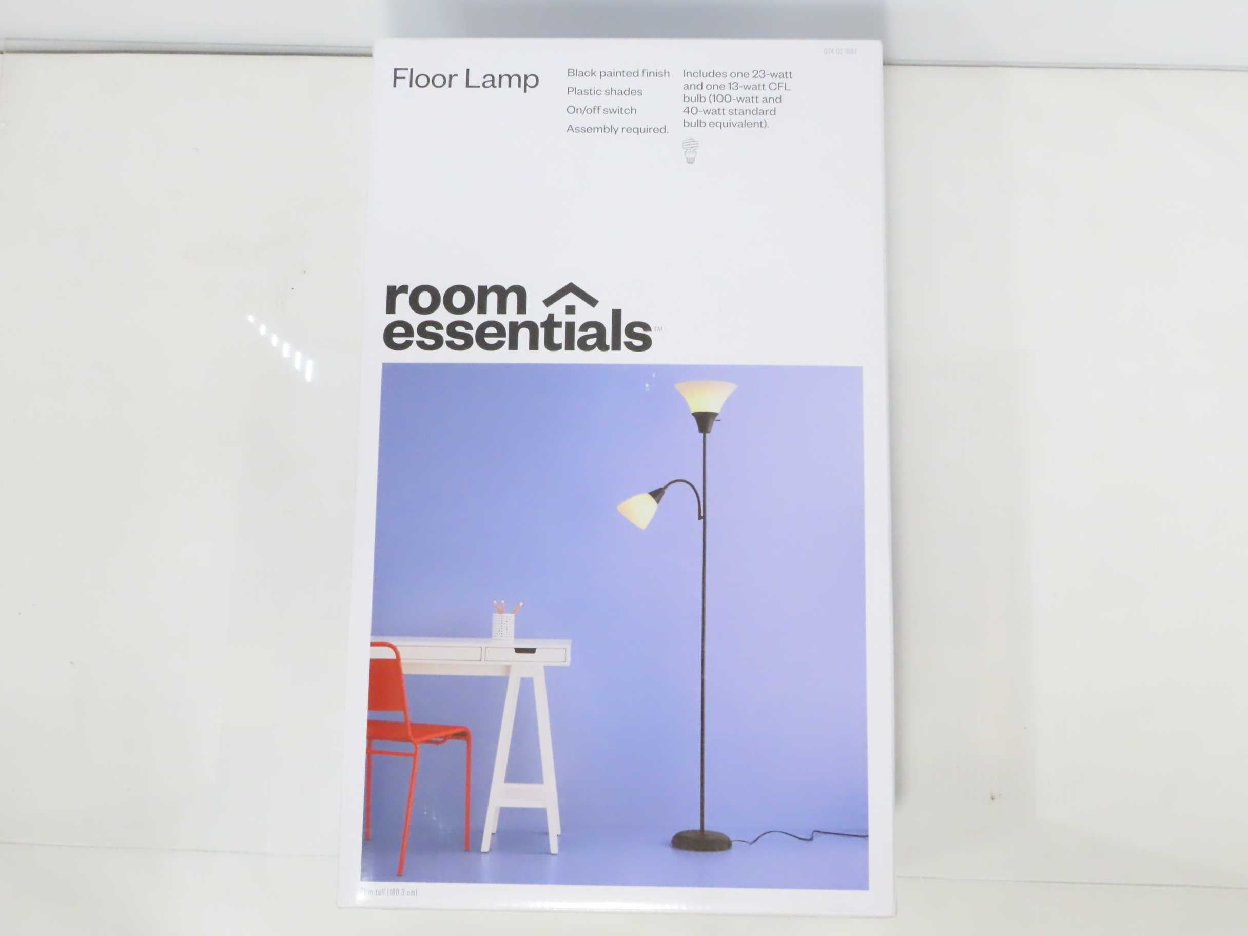 Tochiere with Task Light Floor Lamp Black (Includes LED Light Bulb) - Room Essentials™