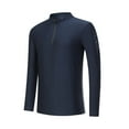 thumbnail image 3 of Mens Quick-Dry Sports Tops, Men's Solid Color Quick-Dry Sports Half-Zip Stand-Up Collar Long-Sleeve Top, Mens Quick-Dry Sports Tops, 3 of 7
