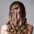 thumbnail image 4 of 2 count  Lace Hair Bows Cute  Bow Clips Long Tail Ribbon Bowknot Barrettes for Women Christmas Valentines Wedding Prom Decorative Accessories, 4 of 6