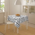 thumbnail image 6 of YFYANG Square Polyester Table Cloth, 54" x 54" Reusable Table Cover Kitchen Dining Room Abstract Black Line Texture Decorative Tablecloths for Tables of 2-4 People, 6 of 8