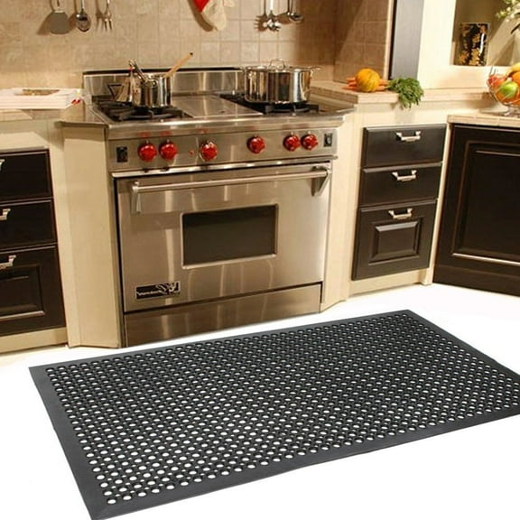 Zimtown 60"x36" Rubber Mat , Anti-Fatigue & Non-Slip for Restaurant, Kitchen, Bar, Bathroom, Garage, Garden, Outdoor Indoor, Black