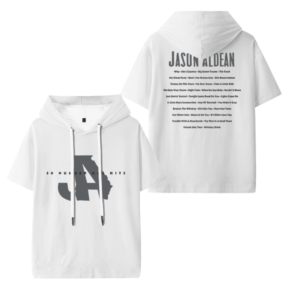 Jason Aldean 30 Number One Hits Hooded T-shirt Women Men Short Sleeve Tee Casual Fashion Tops