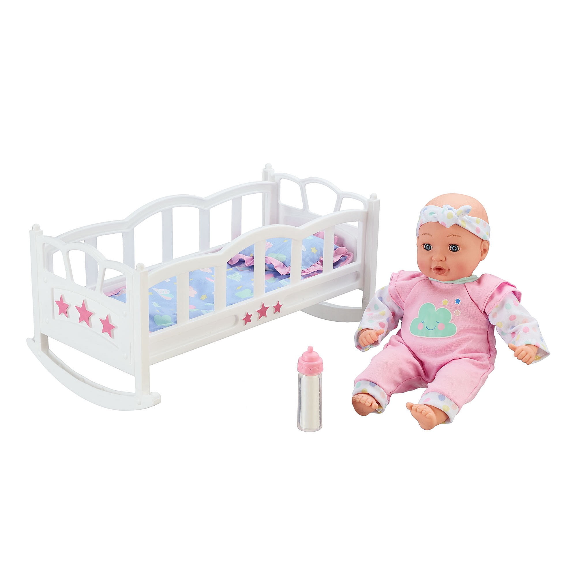 Snuggles Baby Dolls Pink Swing Removable Carry Cot Cradle Cot Kid Role Play Toy 