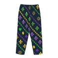 thumbnail image 5 of Naloa Mardi Gras Strings of Beads Print Women’s Ultra-Soft Comfy Pajama Lounge Pants with Pockets & Drawstring, 5 of 8