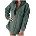 thumbnail image 2 of CEHVOM Woman Long Sleeve Open Front Loose Outerwear Solid Blouse Coat Tops Pockets Blouse, 2 of 7