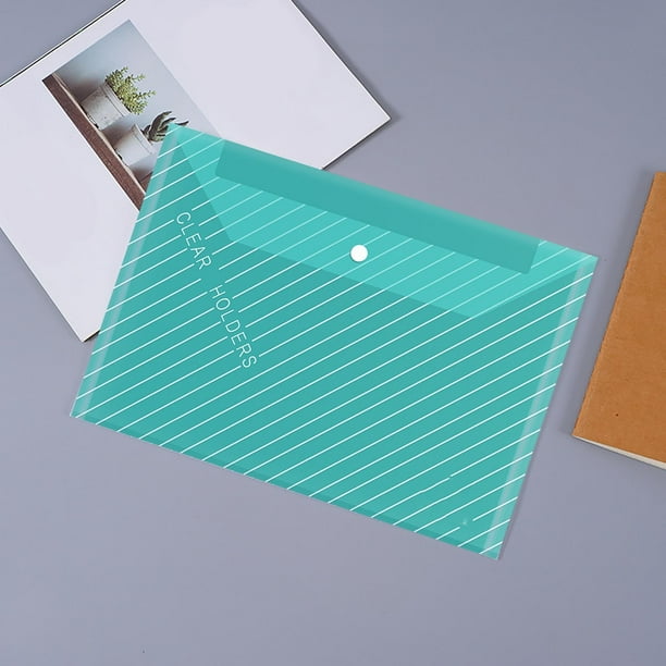 Bolsa para documentos A4 con cierres, carpeta impermeable de plástico grueso para documentos, cierre autoadhesivo y protección contra derrames para la oficina, la educación y el hogar.