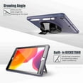 thumbnail image 3 of Dteck iPad 8th (2020)/ 7th Gen (2019) Case, Hybrid Shockproof Rugged Wtih Soft HD Screen Protecotor / Pencil Holder 3 Layer Armor Adjustable Hand Strap 360 Rotating Kickstand Cover, darkblue, 3 of 10