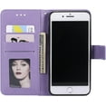 thumbnail image 2 of Mandala Phone Cover for iPhone 7 Plus iPhone 8 Plus, Ultra Slim Flip Case with Card Slot, Magnetic Closure, Embossing PU Leather Case with Stand Function and Lanyard, Foldable Motif-Purple, 2 of 16