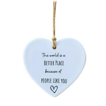 UYUH Heart Ornament Sweet Neighbor Gift Porcelain Keepsake with Message Housewarming, Friendship, Long-Distance Thoughtful Present‌